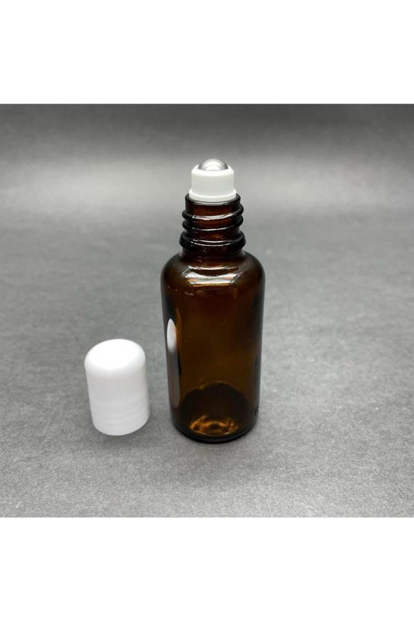 30 Cc Amber Cam Roll-on Şişesi -30 Ml Çelik Bilyeli Şişe - Cam Roll On Şişe - Cam Şişe (72 Adet) - Image 1