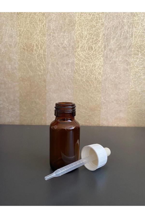 30cc Amber Cam Şişe Plastik Damlalıklı 50 Adet - Image 1