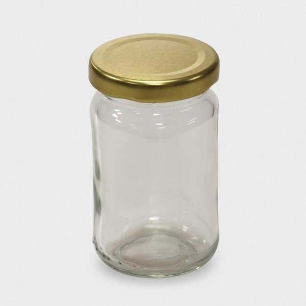 12 Adet Cam Kavanoz 105ml Gold Metal Kapaklı Gıda, Krem Ve Yemek Kullanımına Uygun Dekoratif Kavanoz - Image 1