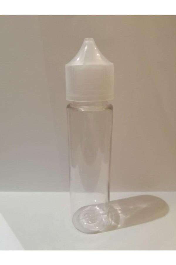 60ml Şeffaf Gorilla Şişe Beyaz Kapak, Plastik Şişe, Boş Şişe, Likit Şişesi, 50 Adet - Image 1