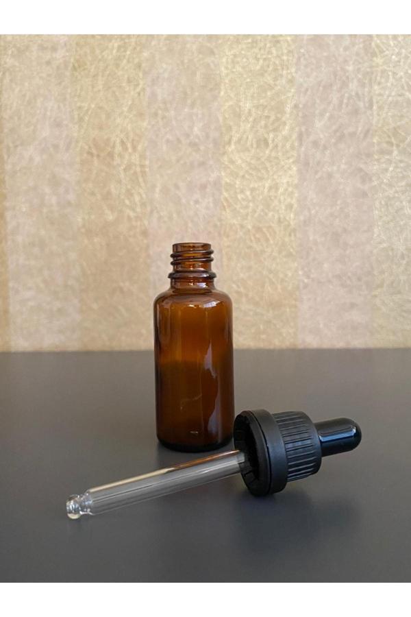 20 ml Amber Şişe Cam Damlalıklı 100 Adet - Image 1