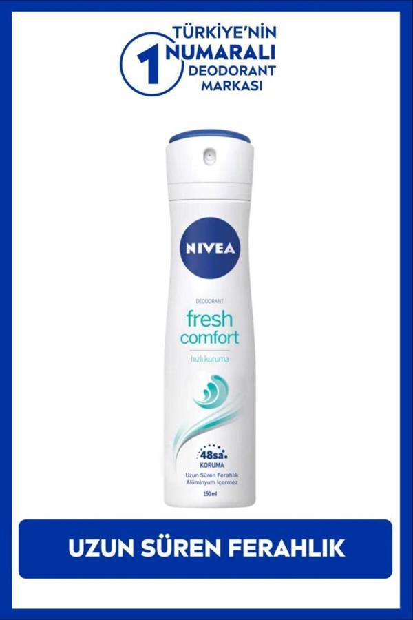 Kadın Sprey Deodorant Fresh Comfort 150ml, Ter Kokusuna Karşı 48 Saat Koruma, Gün Boyu Ferahlık - Image 1