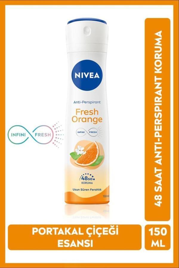 Kadın Sprey Deodorant Fresh Orange 150ml, Ter Kokusuna Karşı 48 Saat Koruma, Portakal Kokusu - Image 1