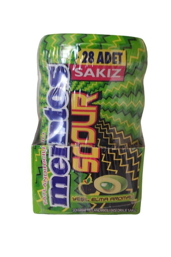 Sour Yeşil Elma Aromalı Şekersiz Tatlandırıcılı Ekşi Draje Sakız 56 G X 6 Adet - Image 1
