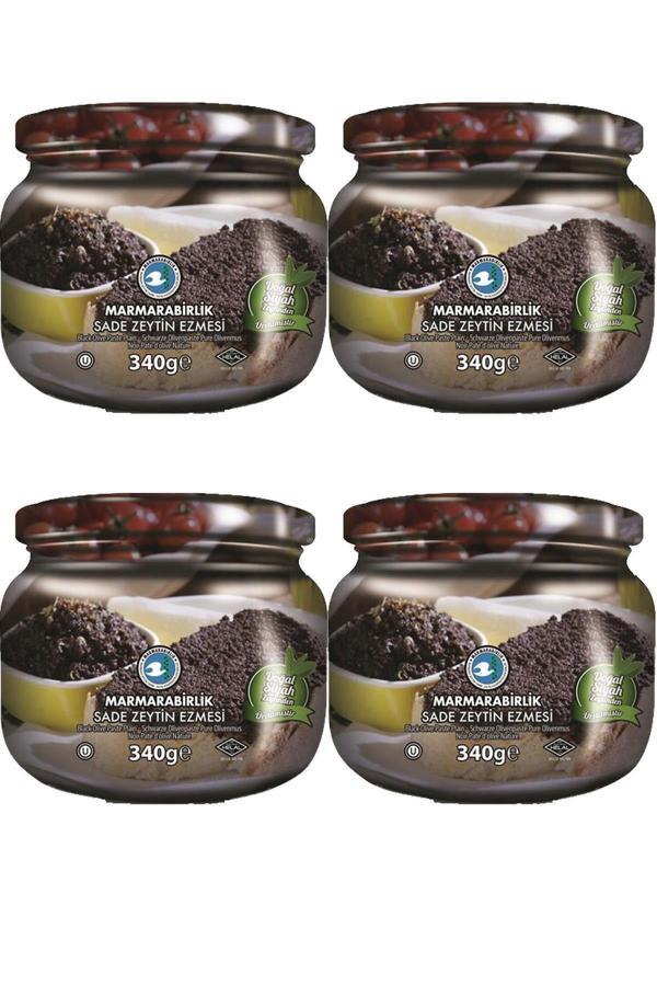 Siyah Sade Ezme Zeytin 340 Gr Cam 4'lü - Image 1