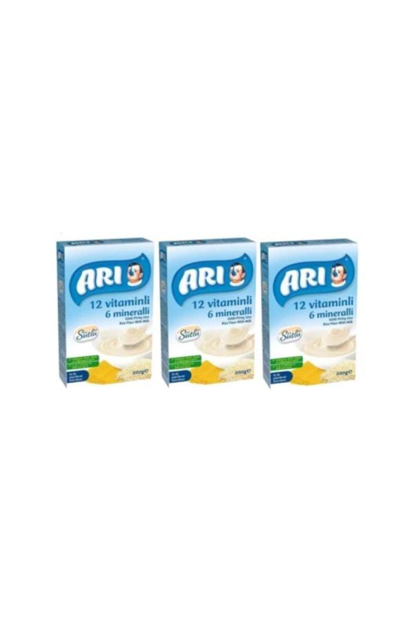 200 G 12 Vitaminli 6 Mineralli Sütlü Pirinç Unu 3 Adet - Image 1