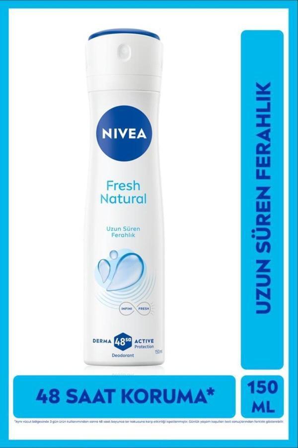 Kadın Sprey Deodorant Fresh Natural 150ml, Ter Kokusuna 48Saat Koruma, Ferahlık, Uzun Süren Ferahlık - Image 1