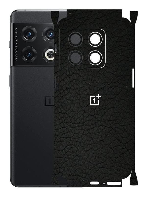 Oneplus 10 Pro ile Uyumlu Deri Desenli Siyah Arka Kaplama - Image 1