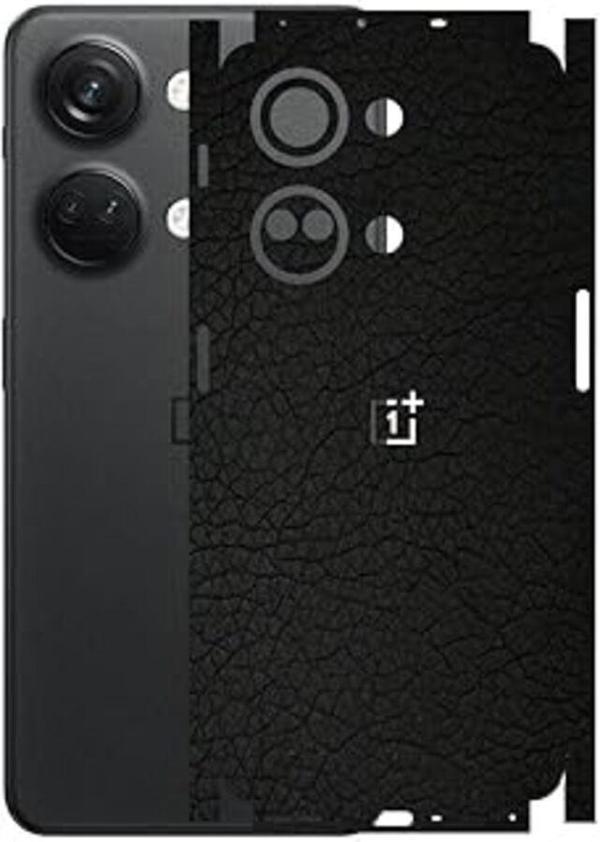Oneplus Nord 3 ile Uyumlu Deri Desenli Siyah Arka Kaplama - Image 1