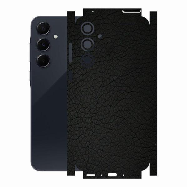 Samsung A35 ile Uyumlu Deri Desenli Siyah Arka Kaplama - Image 1