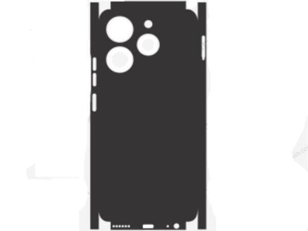 Tecno Spark 10 Pro ile Uyumlu Deri Desenli Siyah Arka Kaplama - Image 1