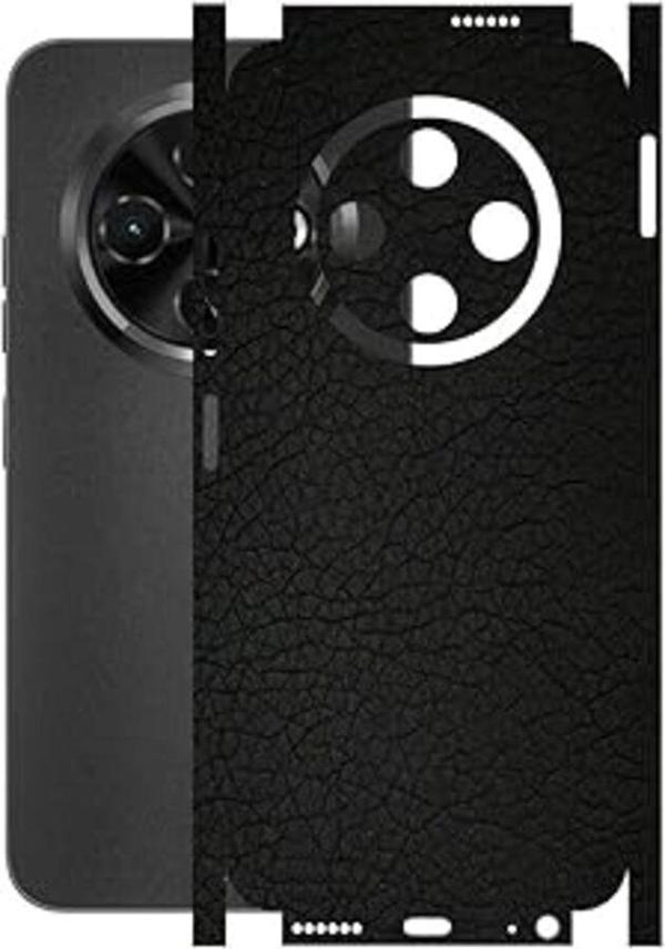 Tecno Spark 30C ile Uyumlu Deri Desenli Siyah Arka Kaplama - Image 1