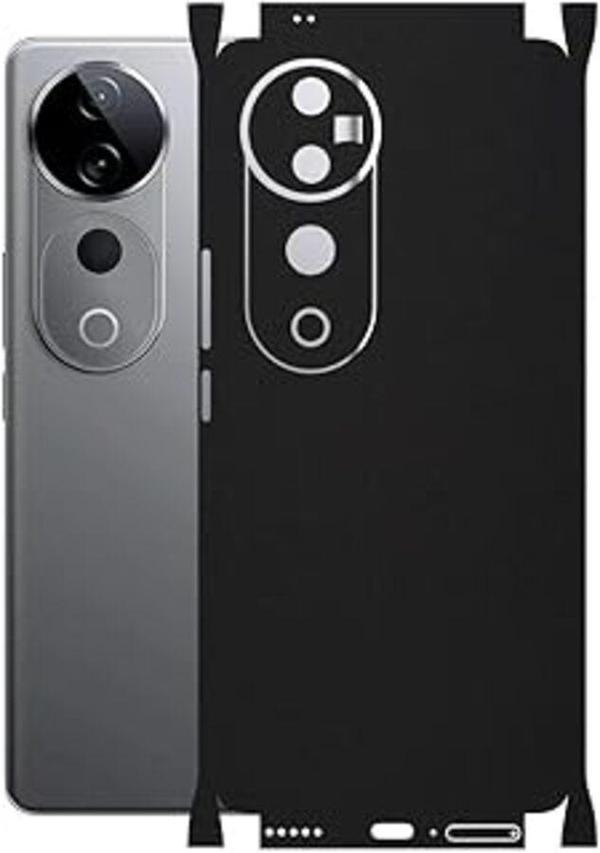 Vivo V40 ile Uyumlu Mat Siyah Arka Kaplama - Image 1