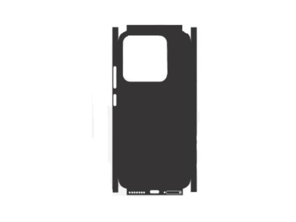Xiaomi 14 ile Uyumlu Deri Desenli Siyah Arka Kaplama - Image 1