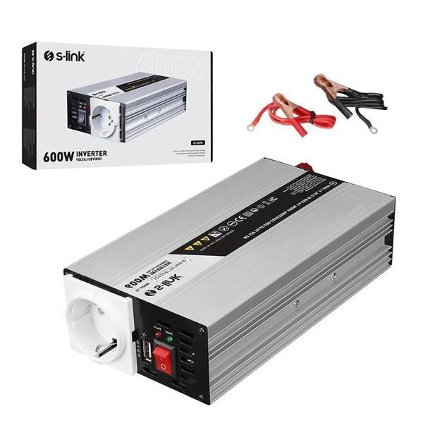 S-Link SL-600W Dc12v-Ac230v 600w İnverter - Image 1