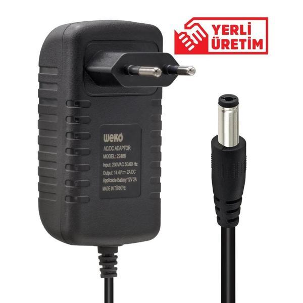 Weko 14.4 Volt - 2 Amper 5.5*2.5 Uçlu Kırmızı Yeşil Ledli Yerli Üretim Akü Şarj Cihazı - Image 1