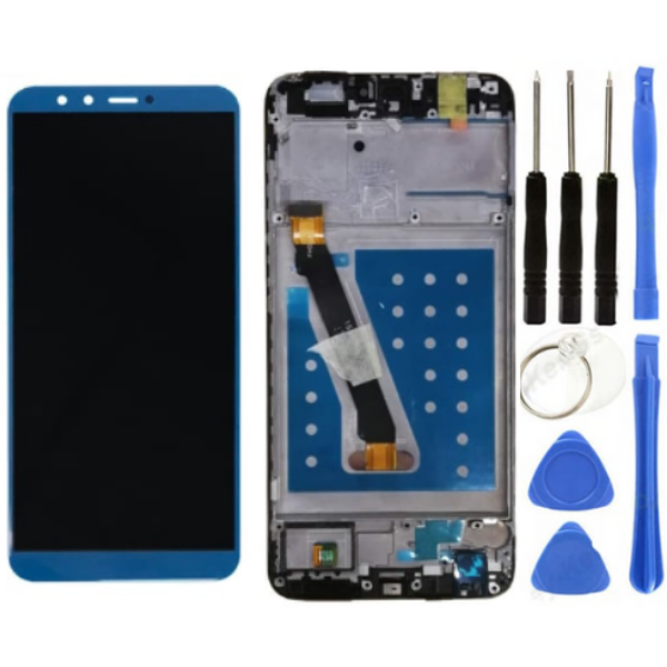 TE Huawei P Smart Uyumlu Çıtalı HK Lcd Ekran Dokunmatik Mavi + Tamir Seti - Image 1