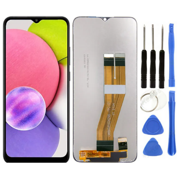 TE Samsung A03S A037F Uyumlu OLED Çıtalı Lcd Ekran + Tamir Seti - Image 1