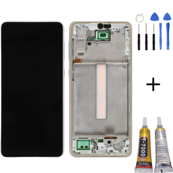 TE Samsung A33 5G A336F Uyumlu Lcd Ekran Çıtalı Servis Beyaz - Image 1
