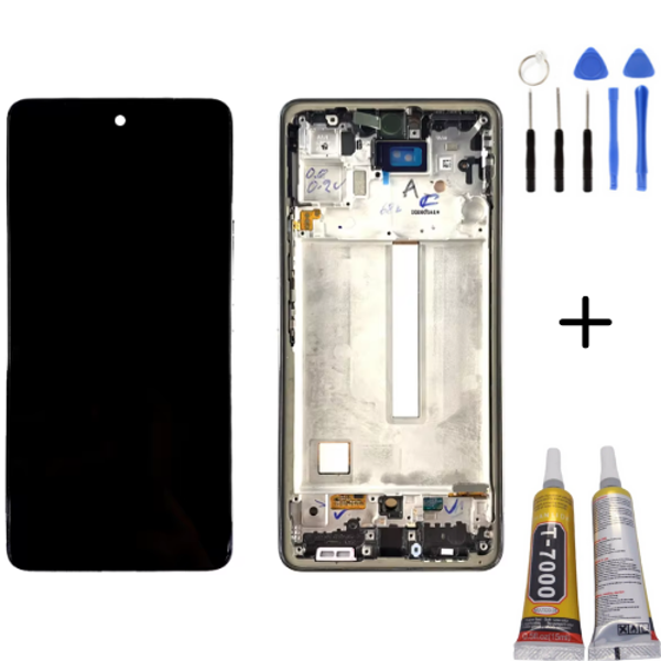 TE Samsung A53 5G A536F Uyumlu A Kalite Çıtalı Lcd Ekran Siyah - Image 1
