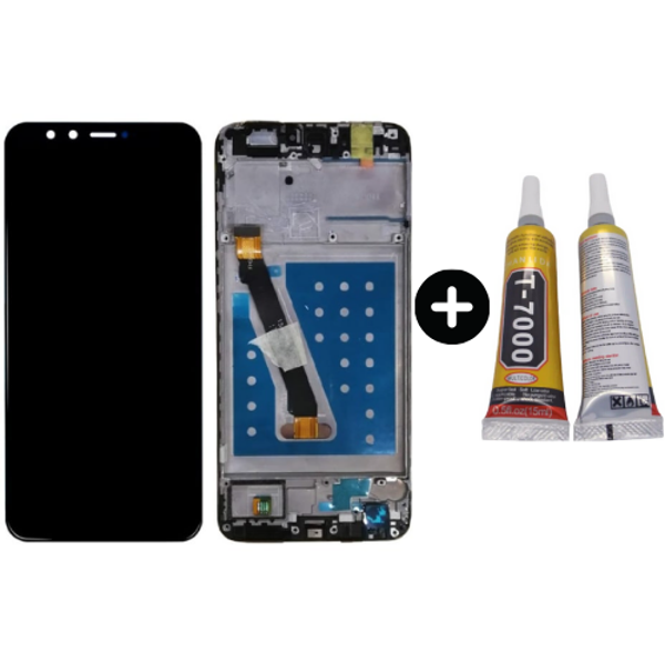TE Huawei P Smart Uyumlu Çıtalı OLED Lcd Ekran Dokunmatik Siyah + B7000 - Image 1