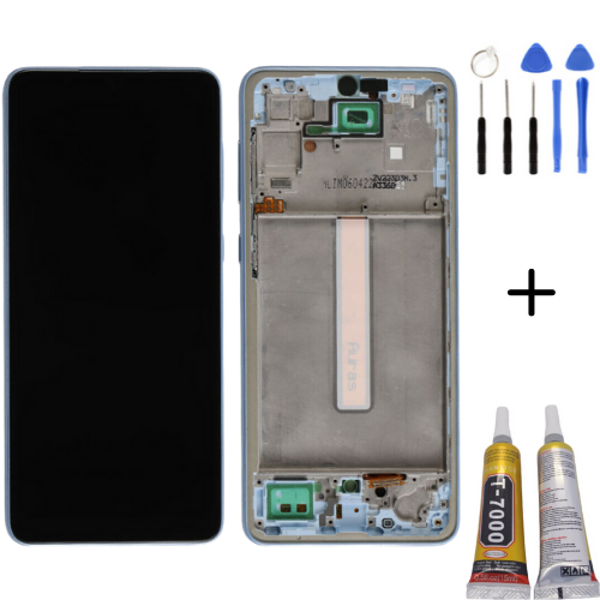 TE Samsung A33 5G A336F Uyumlu Lcd Ekran Çıtalı Servis Mavi - Image 1