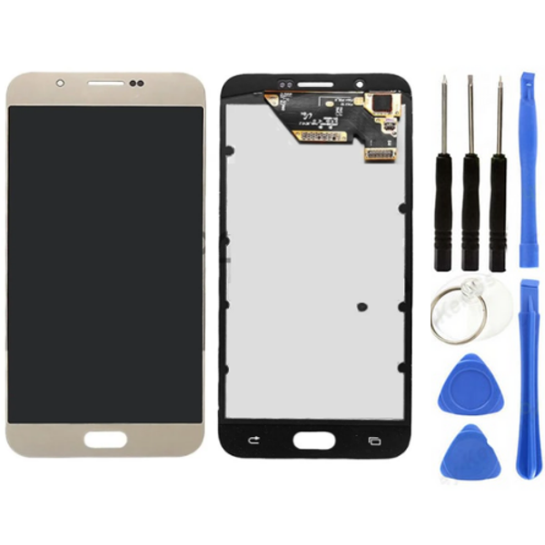 TE Samsung A8 2016 A810F Uyumlu A Kalite Lcd Ekran Gold - Image 1