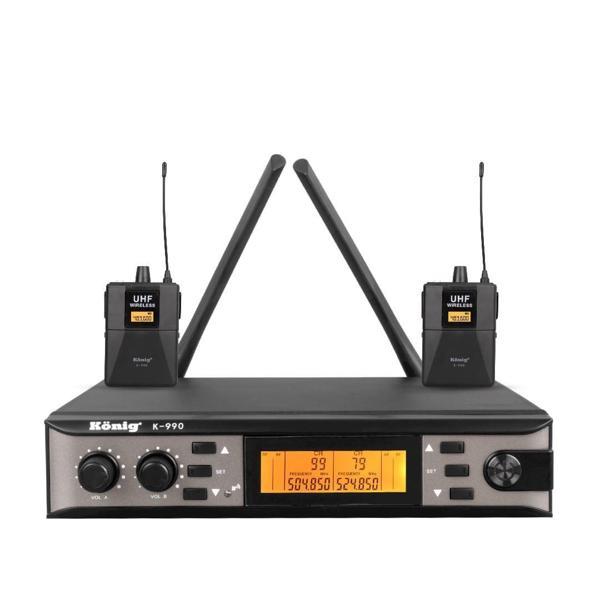 König K-990 Y-Y Çift Kanal UHF Telsiz Yaka Mikrofon - Image 1