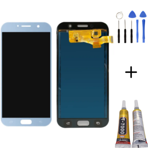 TE Samsung A7 2017 A720F Uyumlu A Kalite Lcd Ekran Mavi - Image 1