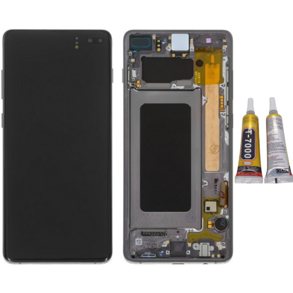 TE Samsung S10 Plus G975 Uyumlu Çıtalı OLED Lcd Ekran Siyah - Image 1