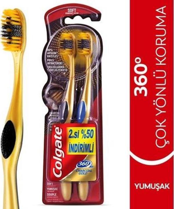 Colgate 360 Gold Diş Fırçası Yumuşak 1+1 - Image 1