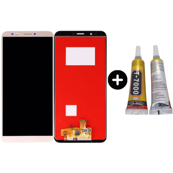 TE Huawei Y7 2018 Uyumlu OLED Lcd Ekran Dokunmatik Gold + B7000 - Image 1