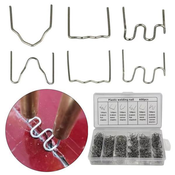PowerMaster PM-25315 Oto Tampon Kaporta Plastik Onarım Tamir Kaynak Çivisi 6 Tip Şekil (600 Adet) - Image 1