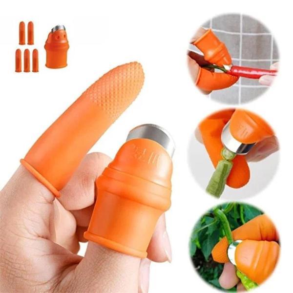 Sunup SN-14662 Pratik Başparmak Soyucu Bıçak - Silikon Baş Parmak Sebze Meyve Ayıklayıcı Kesme Eldiveni - Image 1