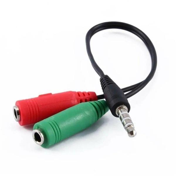 Powermaster PM-2697 3.5 Mm Stereo Erkek Kulaklık 3 Çizgili + 2 X Stereo Dişi Mikrofon Hoparlör Çoklayıcı Kablo      - Image 1