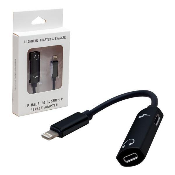 PowerMaster PM-3770 2in1 Lightning Girişli Şarj Ve Kulaklık Çevirici Kablo - Image 1