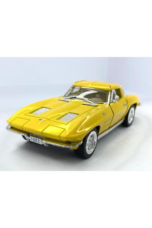 Kinsmart 1963 Corvette Sting Ray - Çek Bırak 5İnch. Lisanslı Model Araba, Oyuncak Araba 1:36 - Image 1