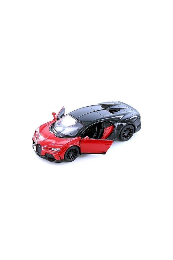 Kinsmart Bugatti Chiron Supersport 1:38 Kırmızı Çek Bırak Model Araba - Image 1