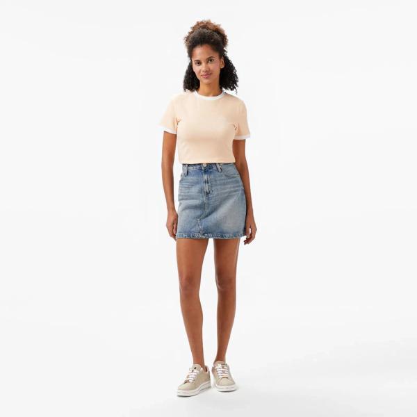 Guess MARIGOLD RIB SS TEE Kadın Pembe T-shirt V5GP08KCRN2-G6J4 - Image 1