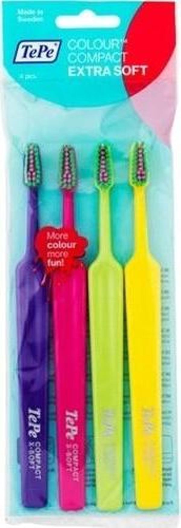 Tepe Colour Compact Extra Soft 4'Lü Diş Fırçası T-196 - Image 1