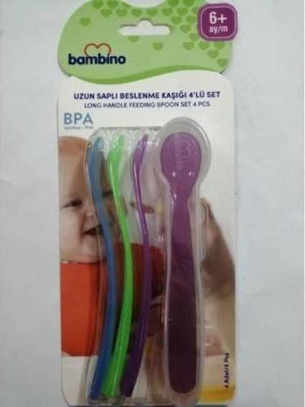 Bambino Uzun Saplı Beslenme Kaşığı 4'Lü Set - Image 1