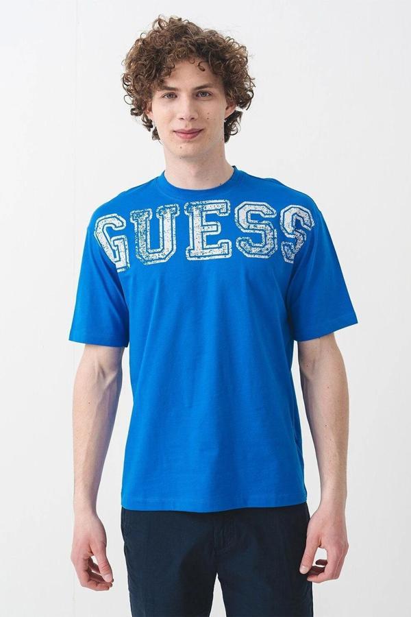 Guess BUGLER CN T-SHIRT Erkek Mavi T-shirt Z5GI15I3Z14-G7HD - Image 1
