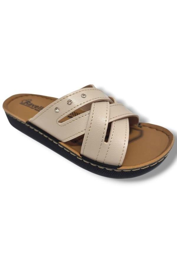 Royal Poli 750-25 Deri Anatomik 4 Bant Kadın Terlik - Image 1