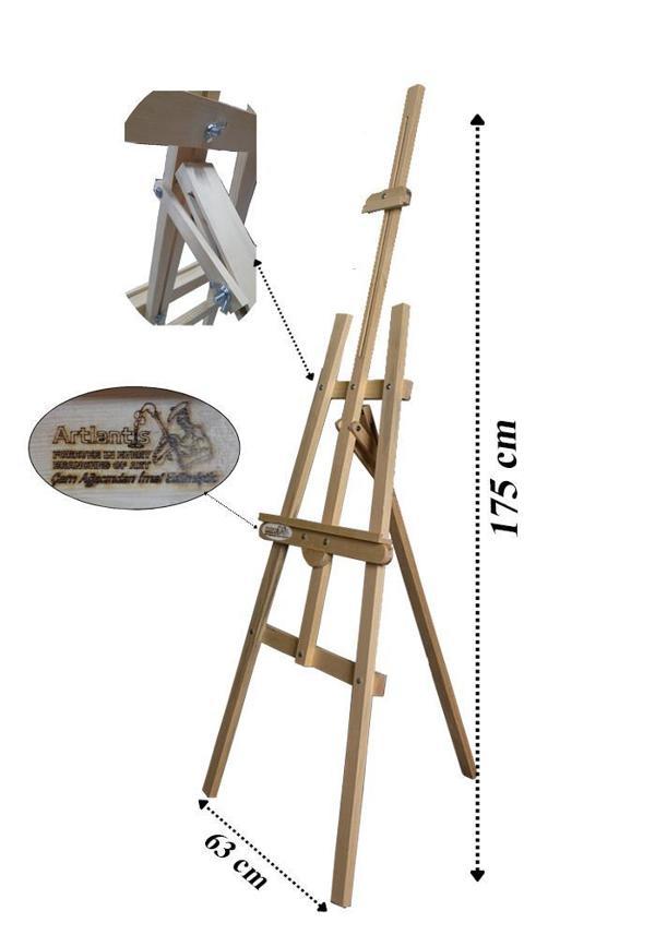 Şövale 175 Cm Ahşap Çam Resim Şovelesi Ressam Sehpası Ayarlanabilir Artlantis Resim Şövalyesi 1 Adet - Image 1
