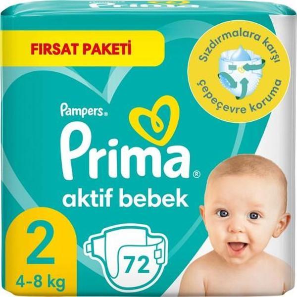 Prima Bebek Bezi Aktif Bebek 2 Numara 72 Adet Fırsat Paketi - Image 1