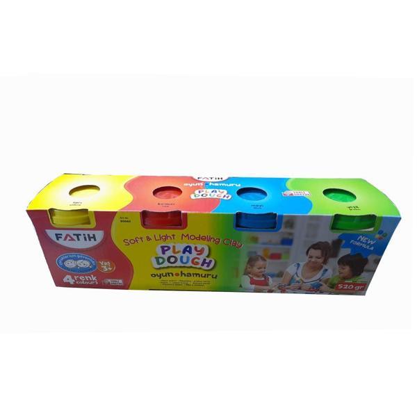 Oyun Hamuru 4 Lü Ana Renkler 520 gr Fatih Oyun Hamur Seti 4 Renk - Image 1