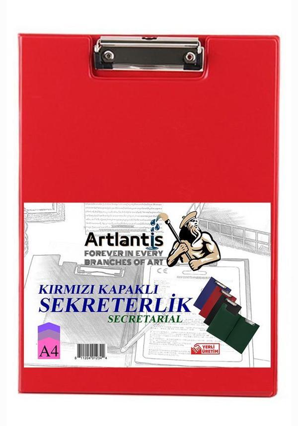 Sekreterlik Kapaklı Kırmızı A-4 Pvc 1 Adet Okul Büro Ofis Öğrenci - Image 1