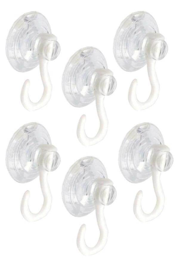 Askılı Vantuz Öpücük 4 Cm 6 Adet Büyük Kancalı Cam Vantuzu Pvc Vantuz Mutfak Banyo Pencere ve Kapı Camı Vantuzu - Image 1