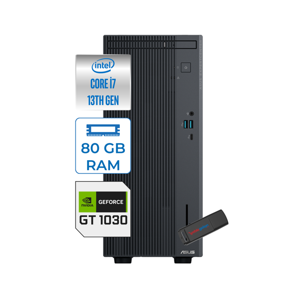 Asus Expertcenter P500MV Intel Core I7-13620H 80GB Ddr5 256GB SSD WIN11PRO 4GB/GT1030 Minitower Masaüstübilgisayar WG7136216512B0DW26+ZETTAUSBBELLEK - Image 1