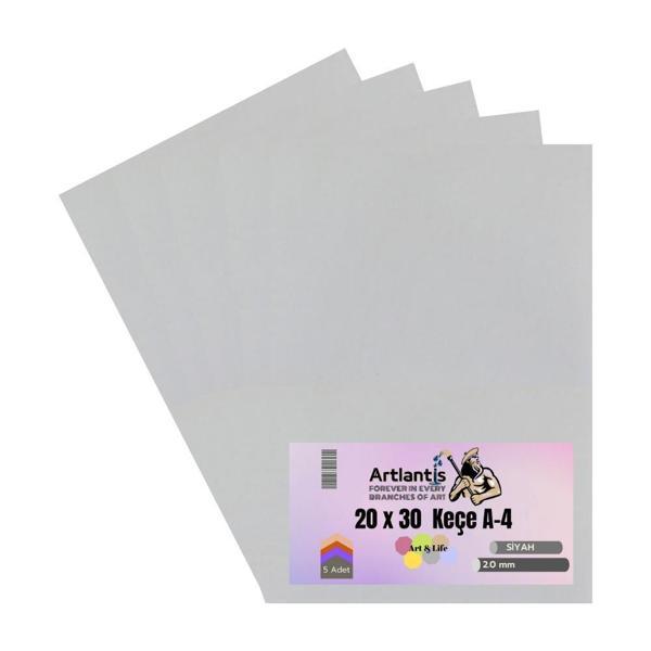 Beyaz Keçe A4 2 mm 20x30 cm 5 li 1 Paket Okul Kreş Etkinlik - Image 1